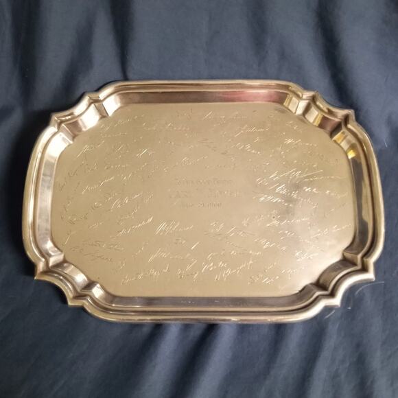 Vintage Sterling Silver Tray Poole Award Carl W. Moyer 1960 Engraved Signatures - Picture 1 of 11